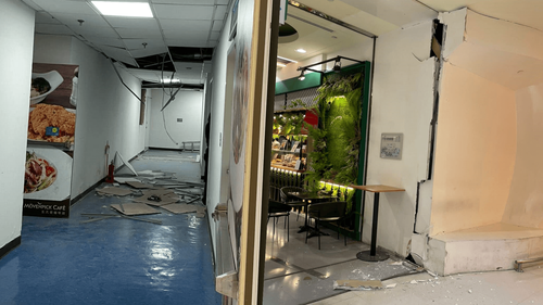 台東6.4強震撼動高雄!夢時代百貨牆裂漏水 高捷停駛巡軌