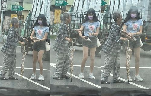 長腿妹「扶奶奶過馬路」加碼1舉動 超暖3連拍曝!網讚:最美風景