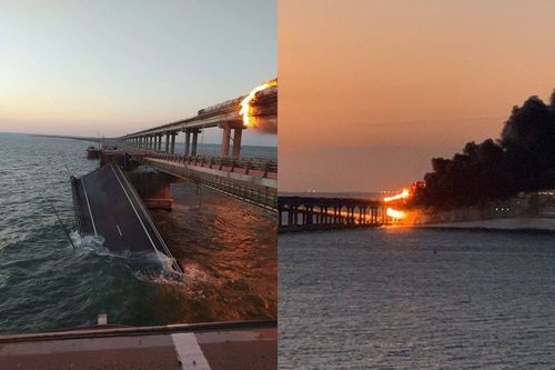 克里米亞大橋燒斷「卡車炸彈幹的」 烏克蘭高官:這只是開始