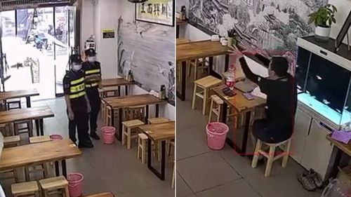 吃麵要戴口罩！店老闆譙爆2警「你們都魔障啊」　影片曝光慘遭中國神秘部門威脅