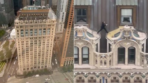 西裝男「詭異高樓跑酷」　真實身分讓人超意外