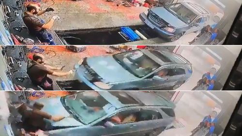 失足影片|技工指揮女駕駛開車進廠 30秒鐘讓他截肢沒了雙腿