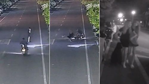 白目少女馬路上拍「亡美照」 酒駕三寶沒客氣衝過來撞翻她