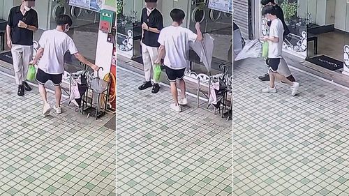 桃園男大生颱風天偷她的傘 店家怒po監視畫面「不屑賺你們的錢」