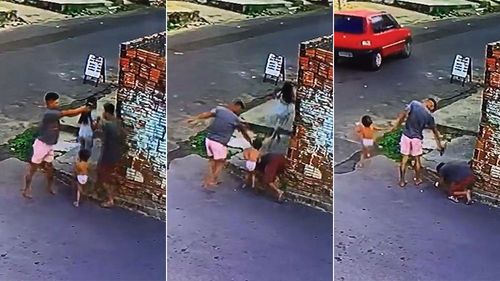 就在女娃眼前！爸爸被當街轟爆頭斃命　超驚悚影片4秒伏擊謀殺